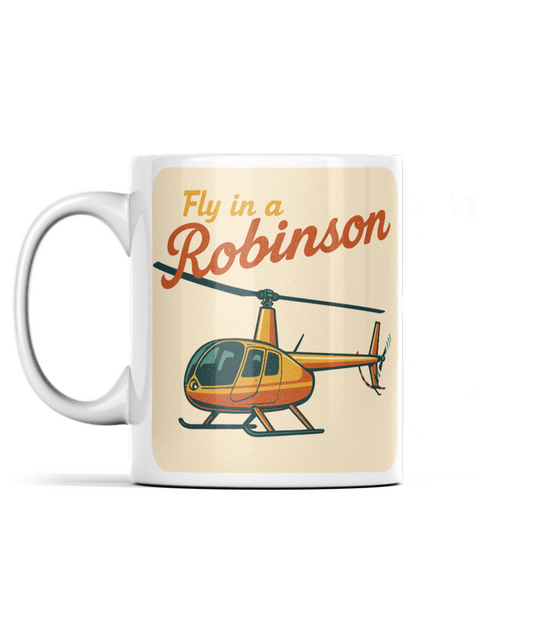 Robinson R44 Retro Helicopter Mug