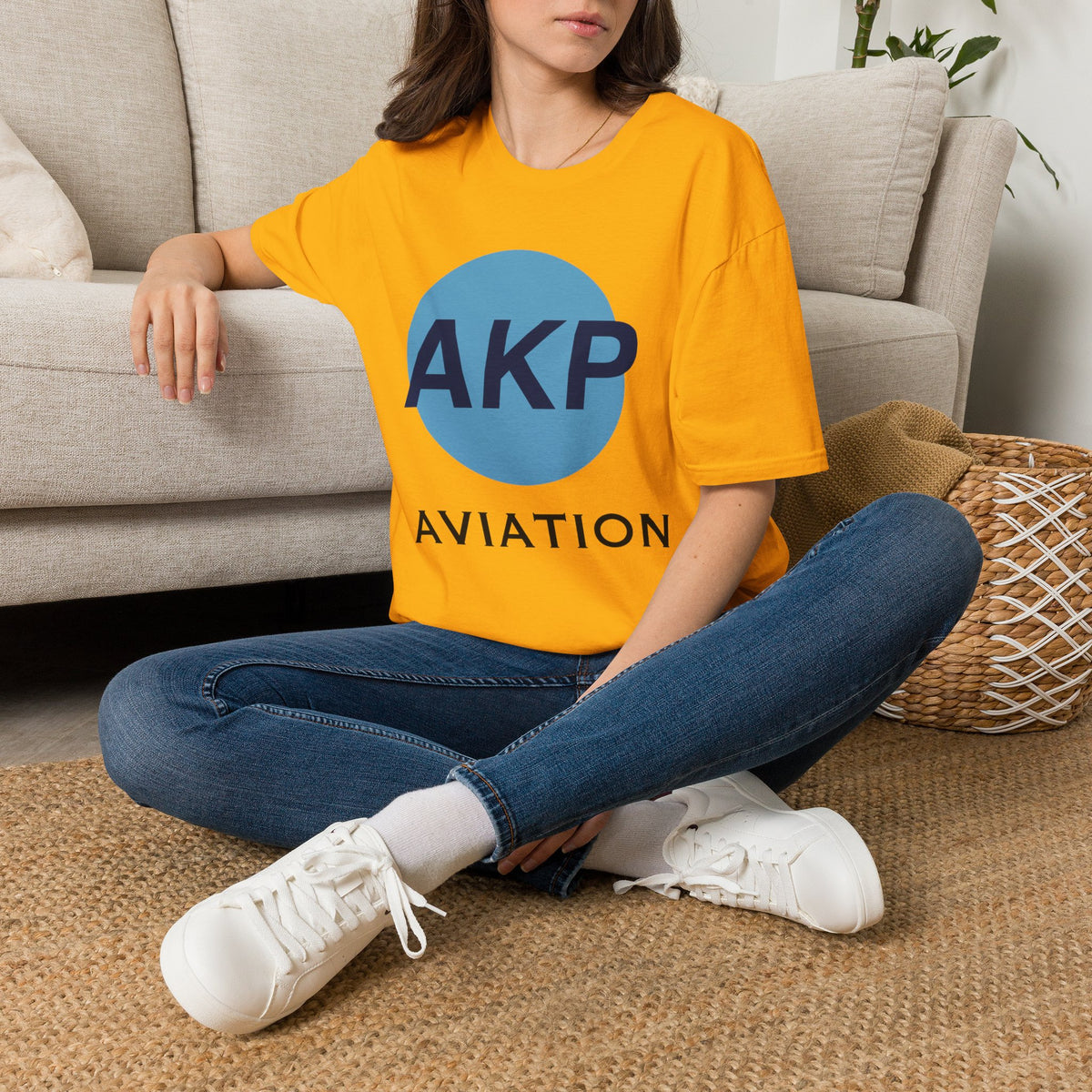AKP Aviation Logo T-Shirt - Yellow