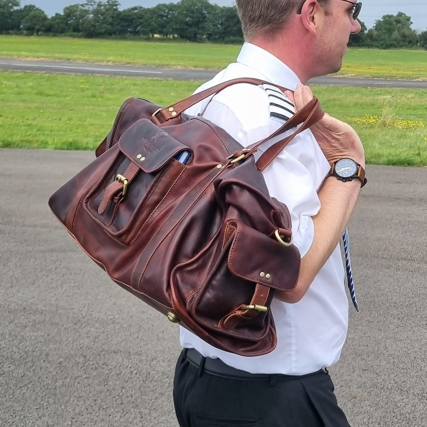 Stamford Full Leather Pilot Holdall